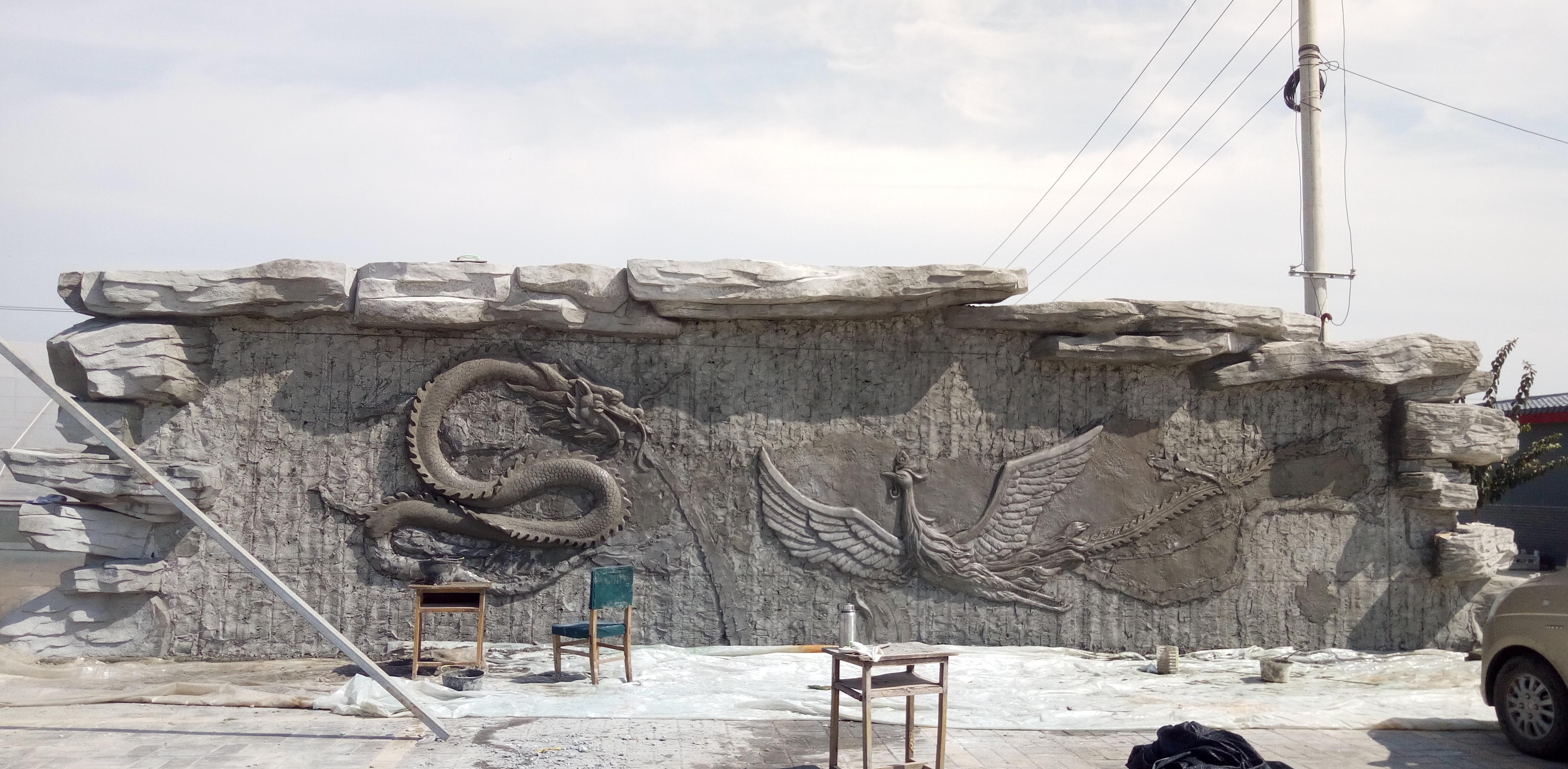 大型水泥彩绘浮雕雕塑