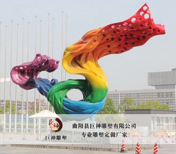 不锈钢地标雕塑-五彩地标