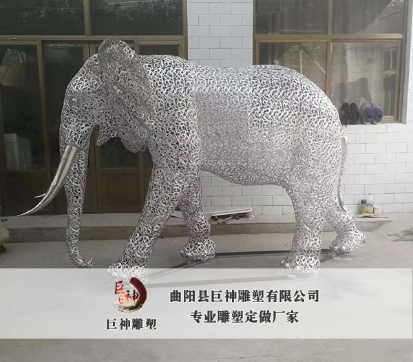 不锈钢动物雕塑-大象